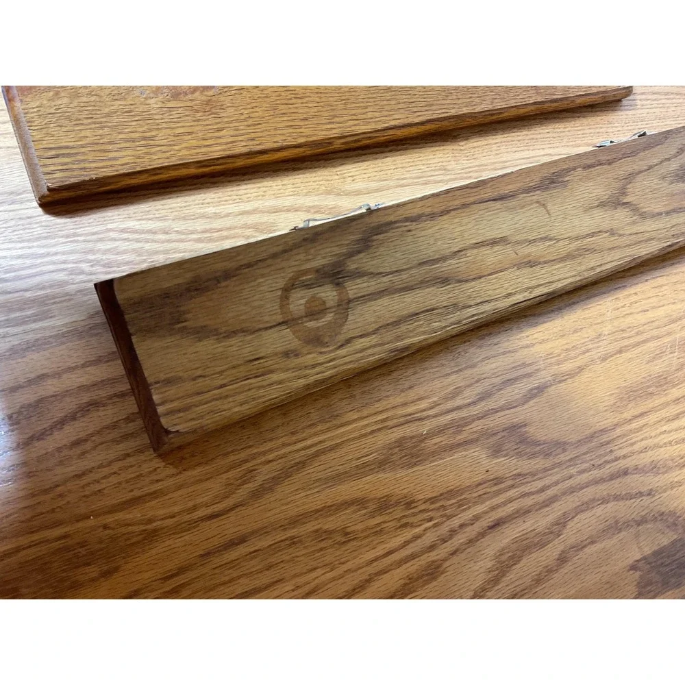 Vintage Solid Oak Wall Shelves Set of 2 Wood Display Shelves Cottage Decor